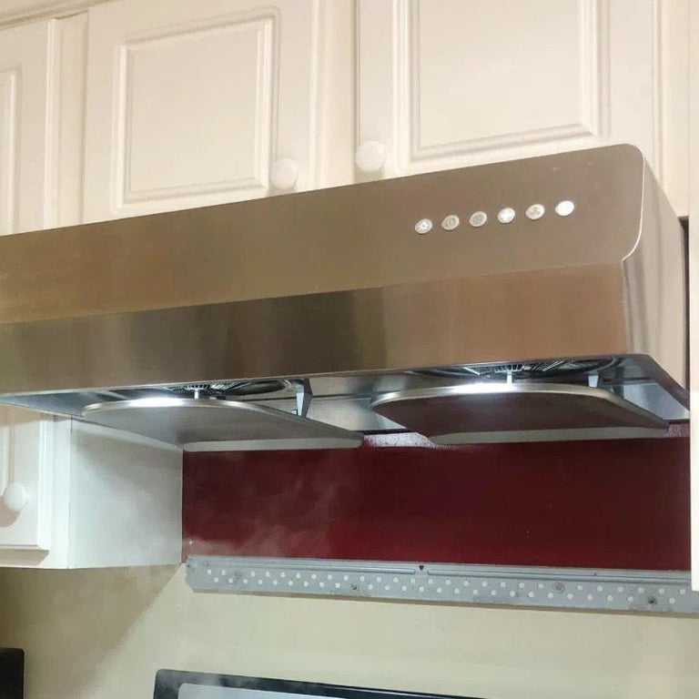 Fotile Package 30 Inch Cooktop and 30 Inch Under Cabinet Range Hood in Silver Gray, 800CFM, AP-GLS30501-6