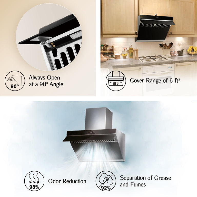 Fotile Package 30 Inch Cooktop and 30 Inch 850 CFM Range Hood in Black with Push Buttons, AP-GLS30501-4