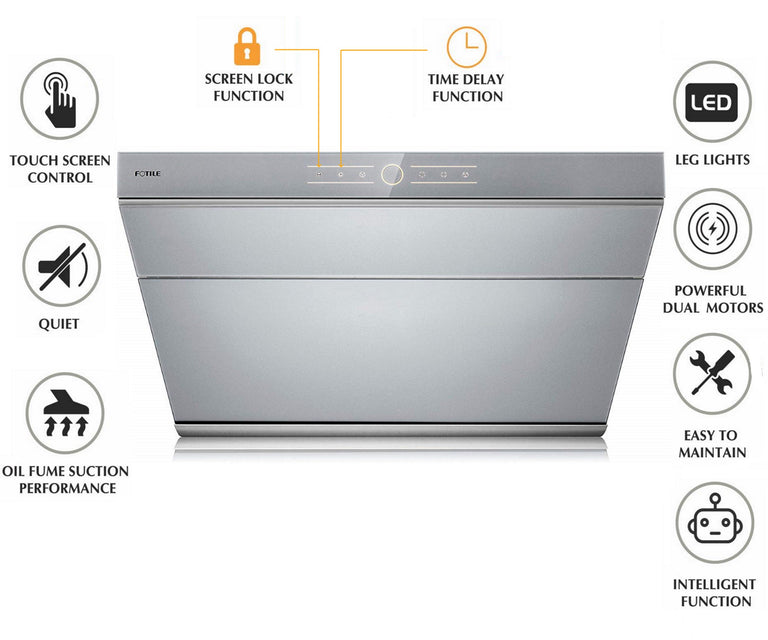 Fotile Appliance Package 30 In. Gas Range and 30 In. Silver Gray Range Hood with Touch Buttons, 850 CFM, AP-RLS30506-4