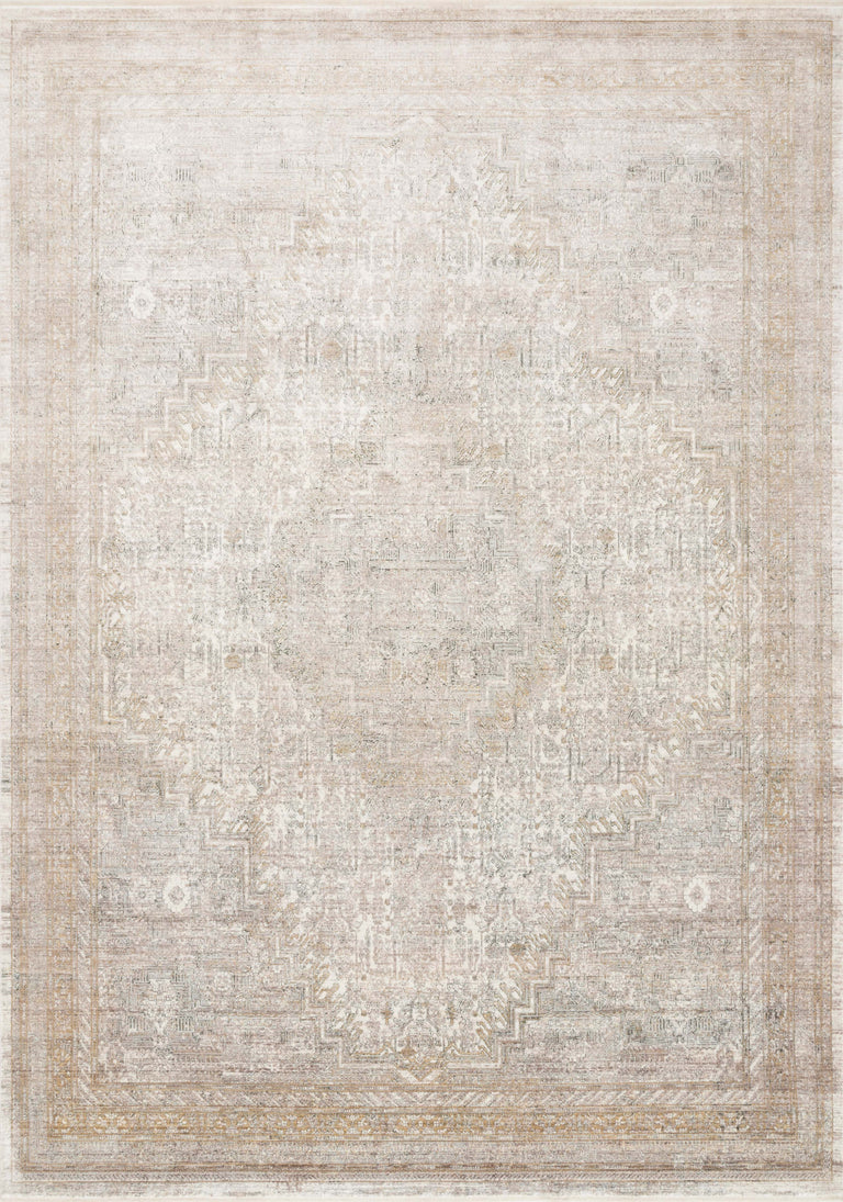 Loloi Rugs Gemma Collection Rug in Sand, Ivory - 2'8" x 12'