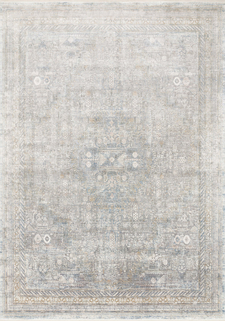 Loloi Rugs Gemma Collection Rug in Silver, Multi - 2'8" x 12'