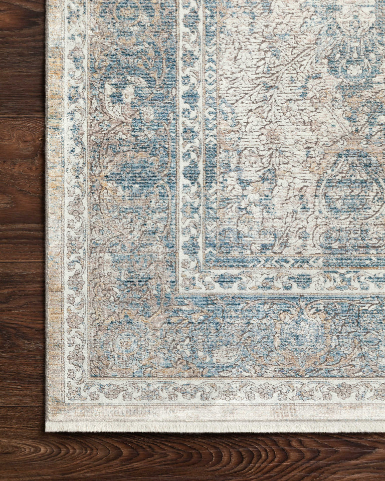 Loloi Rugs Gemma Collection Rug in Sky, Ivory - 7'7" x 9'10"