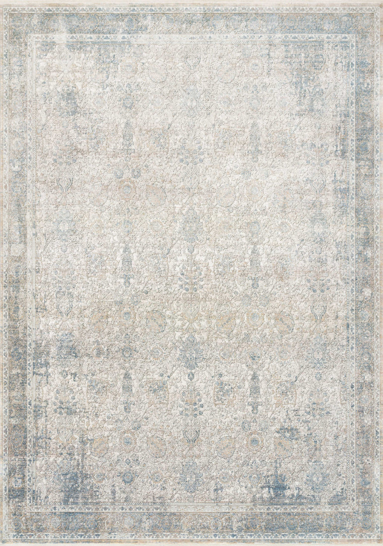 Loloi Rugs Gemma Collection Rug in Sky, Ivory - 2'8" x 7'9"