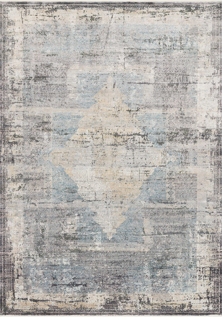 Loloi Rugs Gemma Collection Rug in Charcoal, Multi - 2'8" x 7'9"