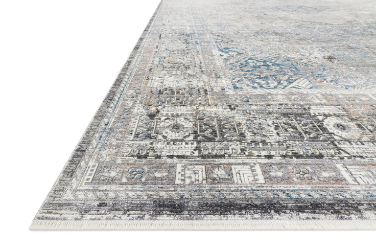 Loloi Rugs Gemma Collection Rug in Silver, Blue - 5' x 7'3"