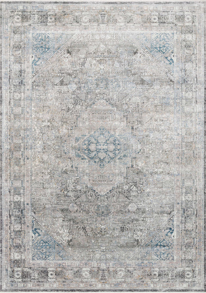 Loloi Rugs Gemma Collection Rug in Silver, Blue - 2'8" x 7'9"