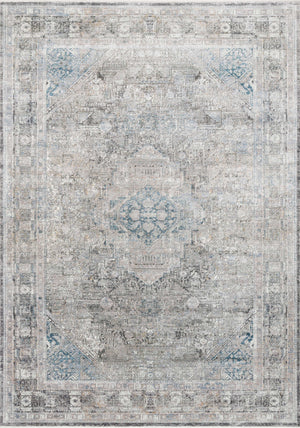 Loloi Rugs Gemma Collection Rug in Silver, Blue - 3'7" x 5'