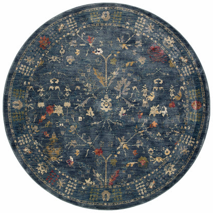 Loloi Rugs Giada Collection Rug in Denim, Multi - 7'10" x 7'10"