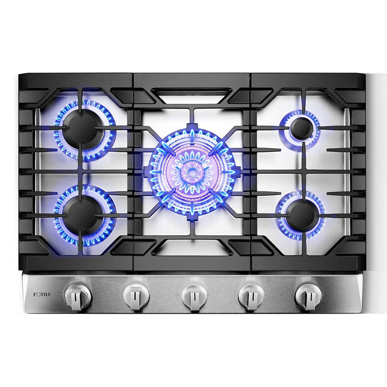 Fotile Package 30 Inch Cooktop and 30 Inch Under Cabinet Range Hood in Silver Gray, 800CFM, AP-GLS30501-6