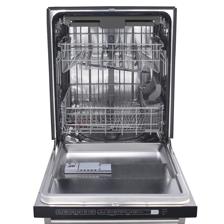Thor Kitchen Appliance Package - 36 In. Gas Range, Range Hood, Microwave Drawer, Refrigerator with Water and Ice Dispenser, Dishwasher, Wine Cooler, AP-TRG3601-C-10