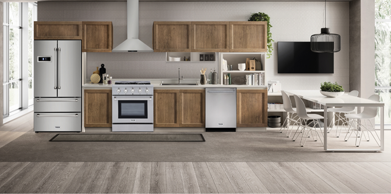 Thor Kitchen Appliance Package - 30 in. Professional Propane Gas Range, Range Hood, Microwave Drawer, Refrigerator, Dishwasher & Wine Cooler, AP-HRG3080ULP-8