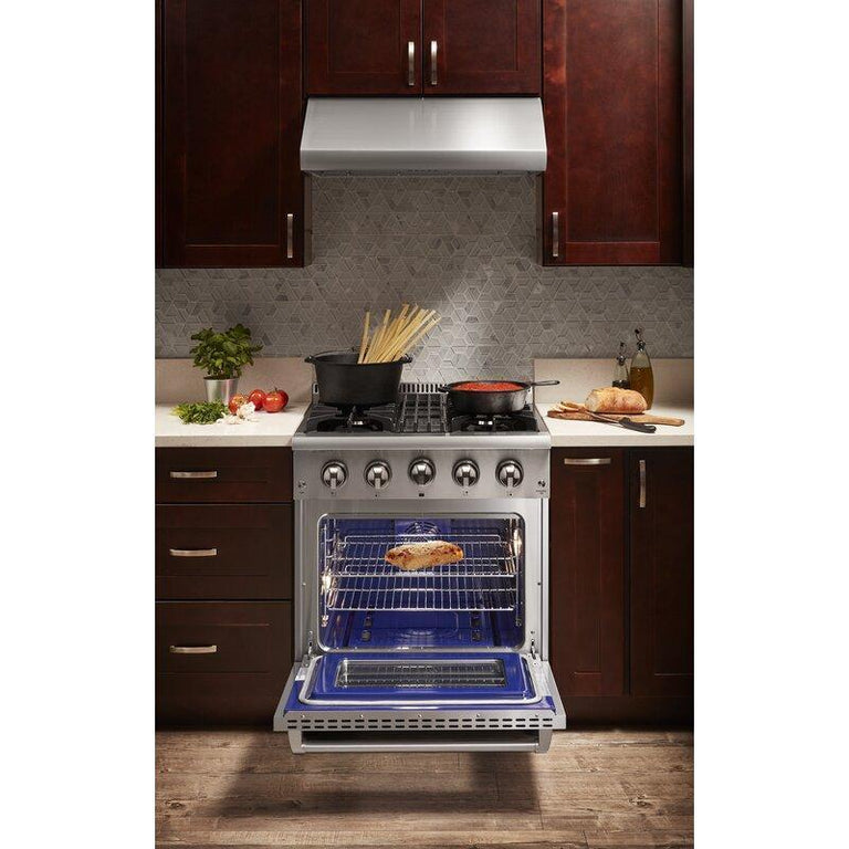 Thor Kitchen Appliance Package - 30 in. Professional Propane Gas Range, Range Hood, Microwave Drawer, Refrigerator, Dishwasher & Wine Cooler, AP-HRG3080ULP-8