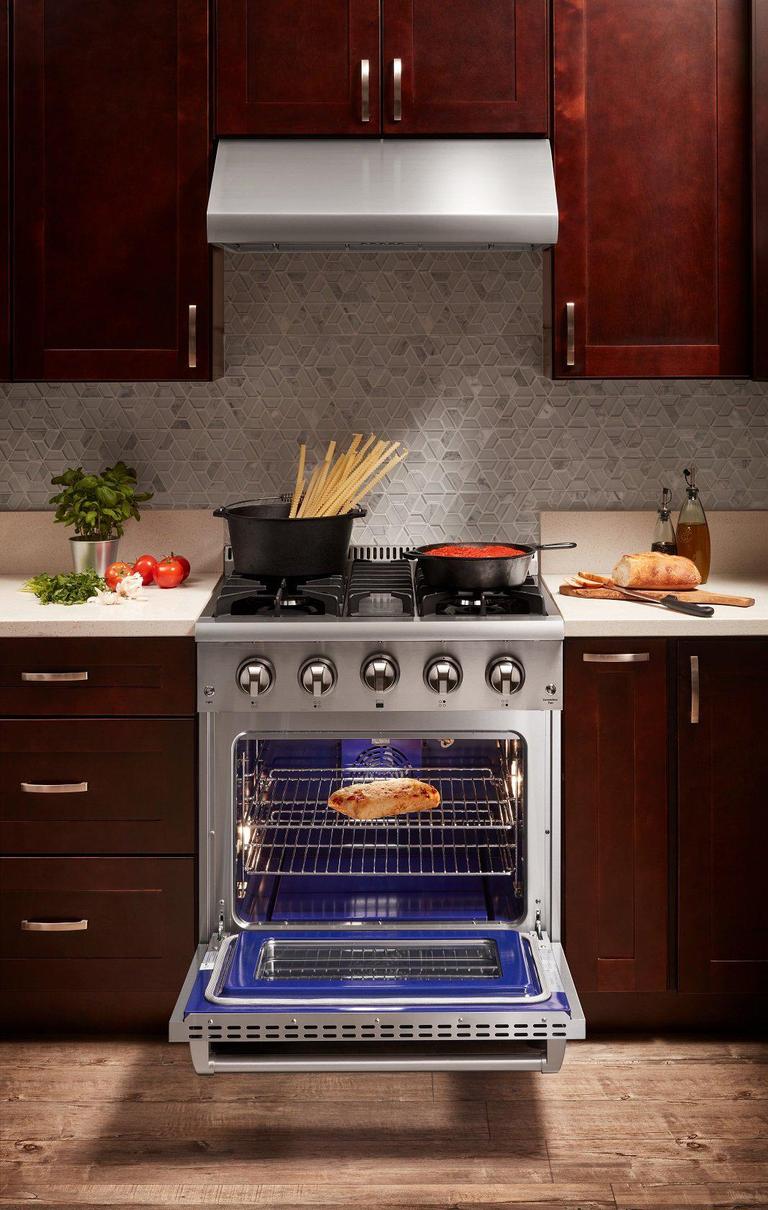 Thor Kitchen Package - 30" Gas Range, Refrigerator with Water and Ice Dispenser, Dishwasher, AP-HRG3080U-9