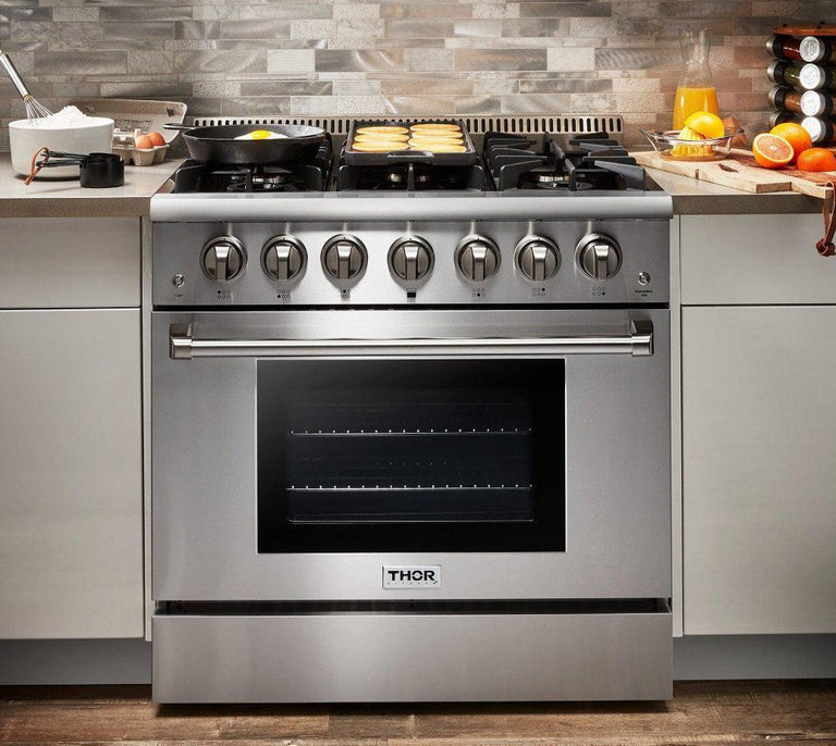 Thor Kitchen 36 in. Propane Gas Burner/Electric Oven Range, Range