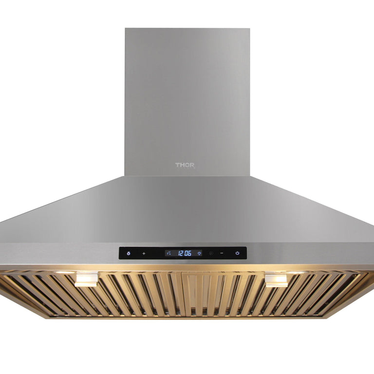 Thor Kitchen Appliance Package - 30 in. Gas Burner/Electric Oven Range, Range Hood, Microwave Drawer, Refrigerator, Dishwasher, Wine Cooler, AP-HRD3088U-8
