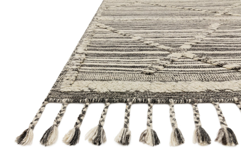 Loloi Rugs Iman Collection Rug in Ivory, Charcoal - 9'6" x 13'6"