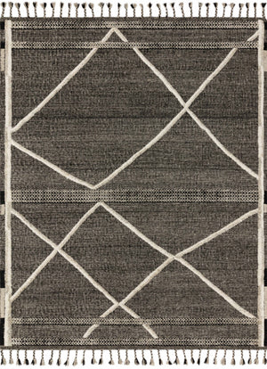 Loloi Rugs Iman Collection Rug in Beige, Charcoal - 5'6" x 8'6"