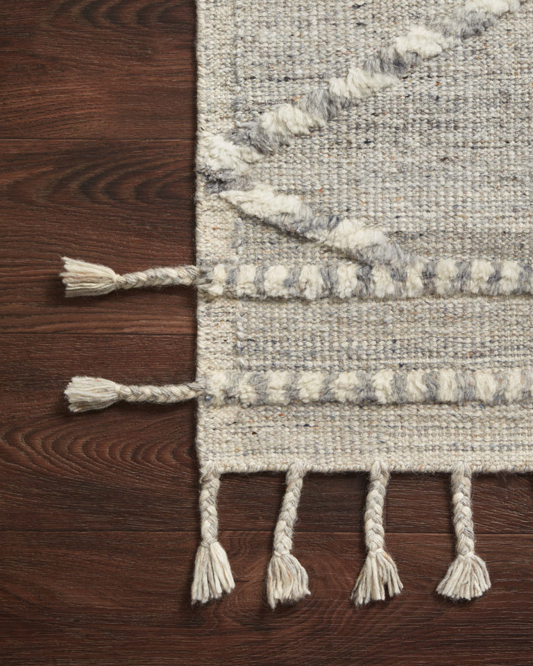 Loloi Rugs Iman Collection Rug in Ivory, Lt. Grey - 5'6" x 8'6"