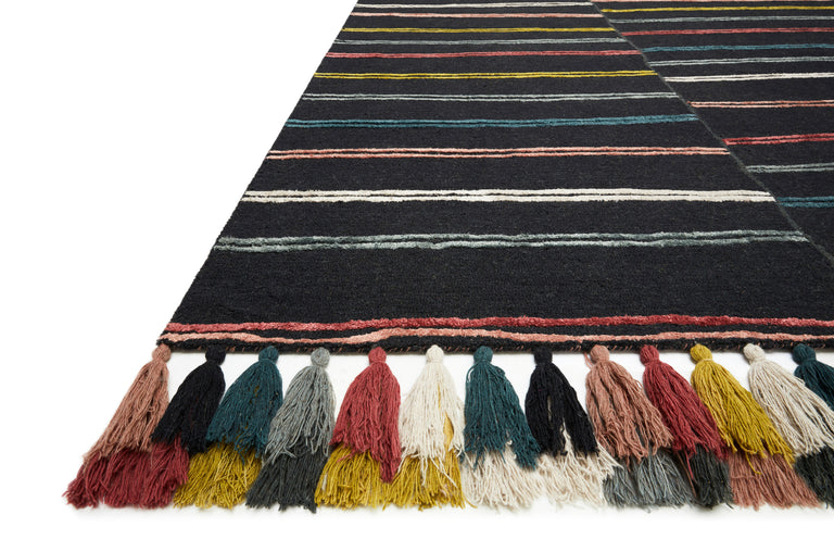 Loloi Rugs Jamila Collection Rug in Charcoal, Multi - 8'6" x 12'