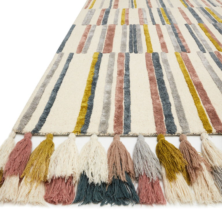 Loloi Rugs Jamila Collection Rug in Ivory, Multi - 7'9" x 9'9"