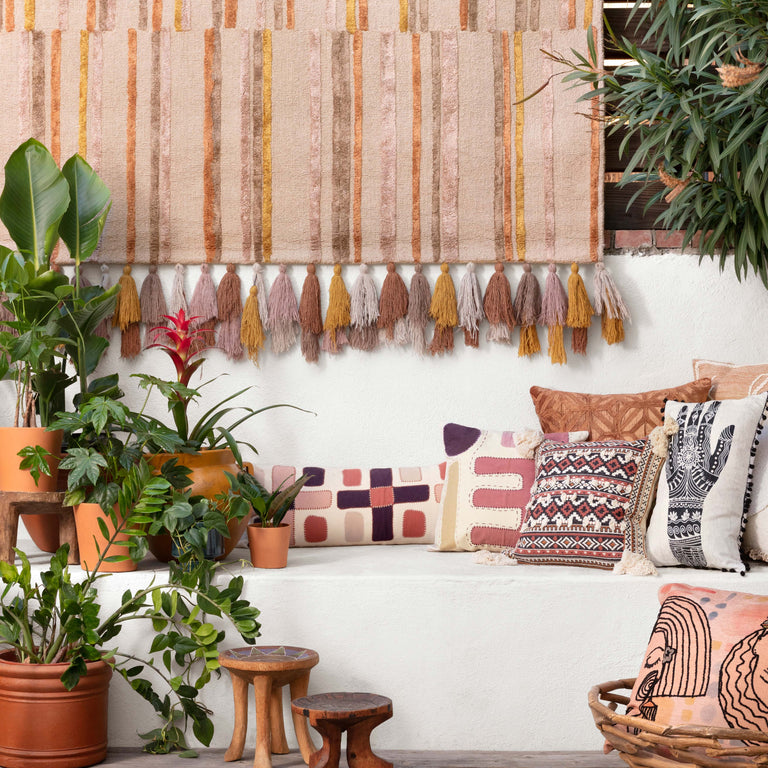 Loloi Rugs Jamila Collection Rug in Oatmeal, Santa Fe Spice - 7'9" x 9'9"