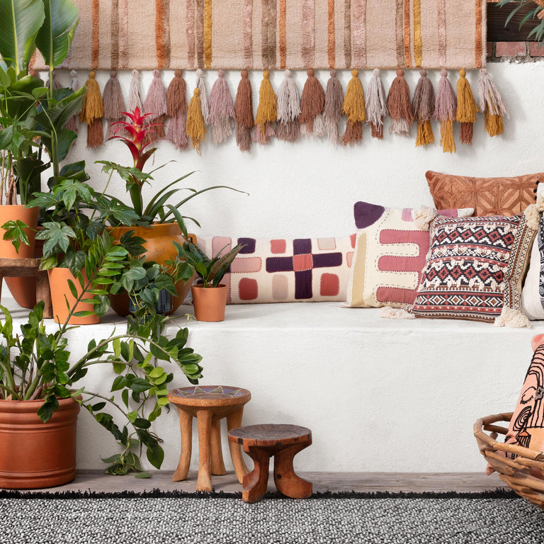 Loloi Rugs Jamila Collection Rug in Oatmeal, Santa Fe Spice - 7'9" x 9'9"
