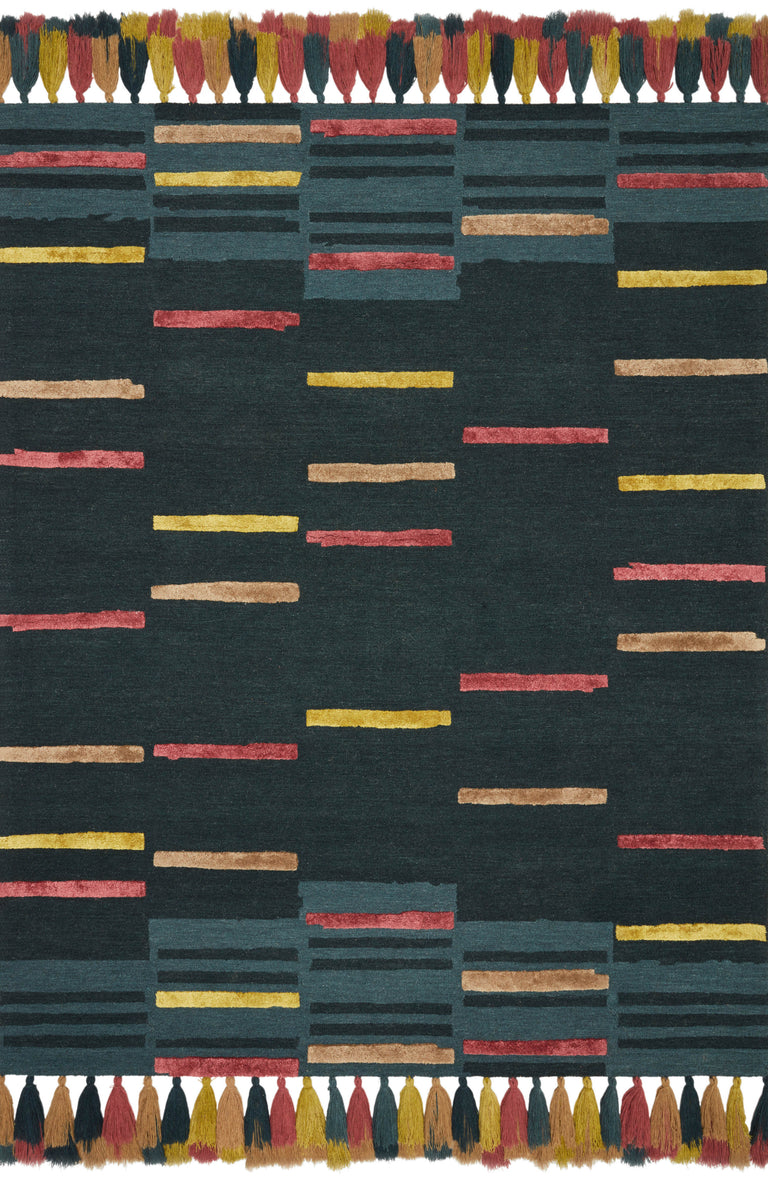 Loloi Rugs Jamila Collection Rug in Teal, Sunset - 8'6" x 12'
