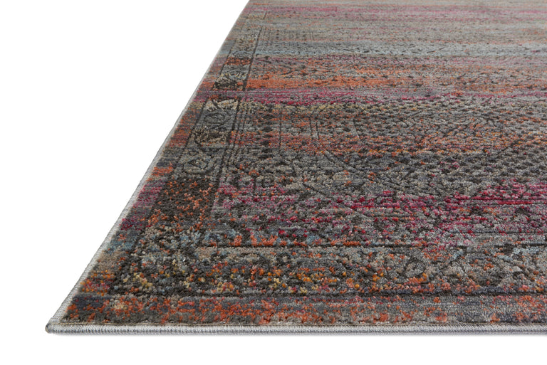 Loloi Rugs Javari Collection Rug in Charcoal, Sunset - 7'10" x 10'
