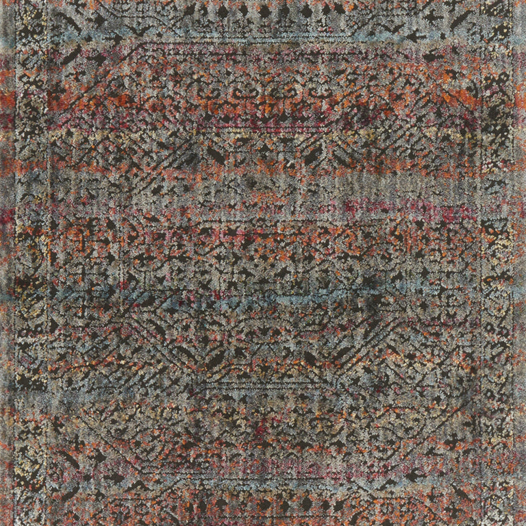Loloi Rugs Javari Collection Rug in Charcoal, Sunset - 6'7" x 9'4"