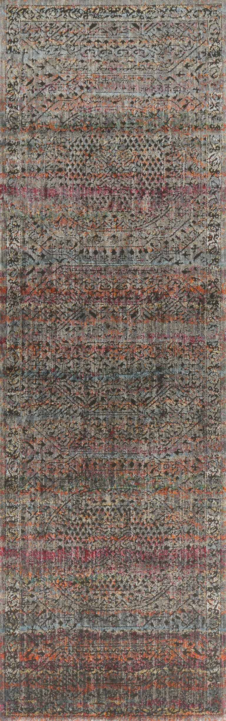 Loloi Rugs Javari Collection Rug in Charcoal, Sunset - 6'7" x 9'4"