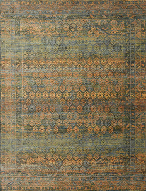 Loloi Rugs Javari Collection Rug in Lagoon, Fiesta - 6'7" x 9'4"