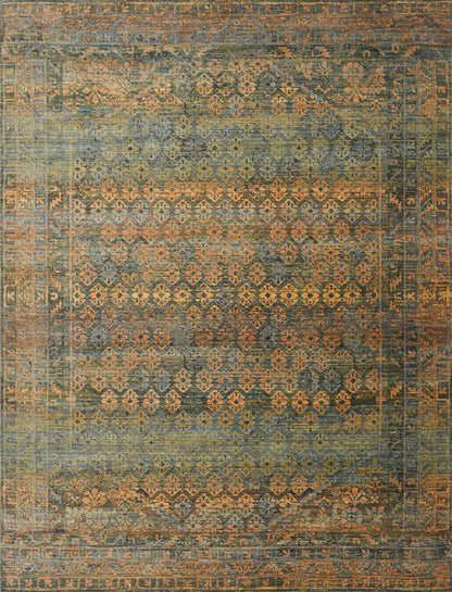 Loloi Rugs Javari Collection Rug in Lagoon, Fiesta - 6'7" x 9'4"