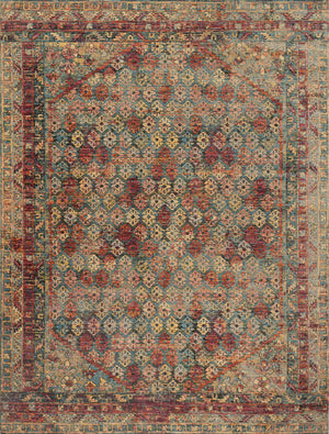 Loloi Rugs Javari Collection Rug in Slate, Berry - 9'6" x 12'6"