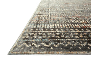 Loloi Rugs Javari Collection Rug in Charcoal, Silver - 6'7" x 9'4"