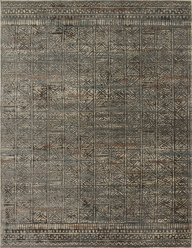 Loloi Rugs Javari Collection Rug in Charcoal, Silver - 6'7" x 9'4"