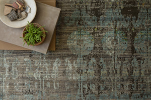 Loloi Rugs Javari Collection Rug in Steel, Lagoon - 7'10" x 10'