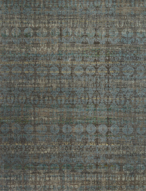 Loloi Rugs Javari Collection Rug in Steel, Lagoon - 6'7" x 9'4"