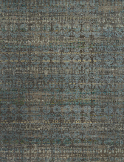 Loloi Rugs Javari Collection Rug in Steel, Lagoon - 6'7" x 9'4"