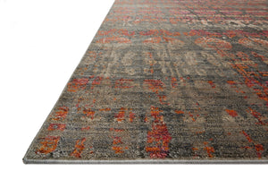 Loloi Rugs Javari Collection Rug in Steel, Sunrise - 6'7" x 9'4"