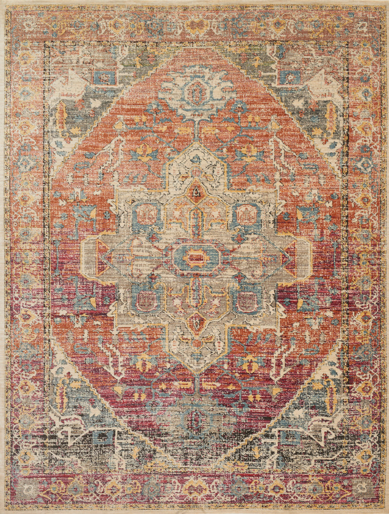 Loloi Rugs Javari Collection Rug in Berry, Sunrise - 9'6" x 12'6"