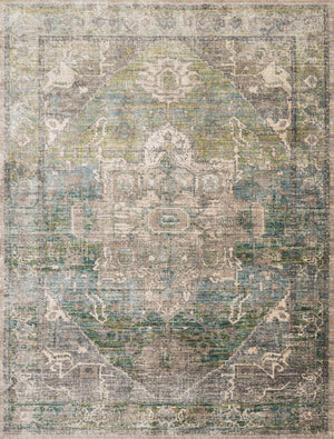 Loloi Rugs Javari Collection Rug in Grass, Ocean - 9'6" x 12'6"