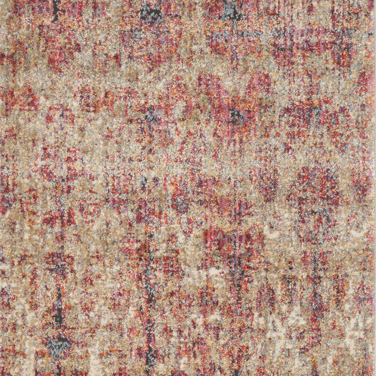 Loloi Rugs Javari Collection Rug in Drizzle, Berry - 6'7" x 9'4"