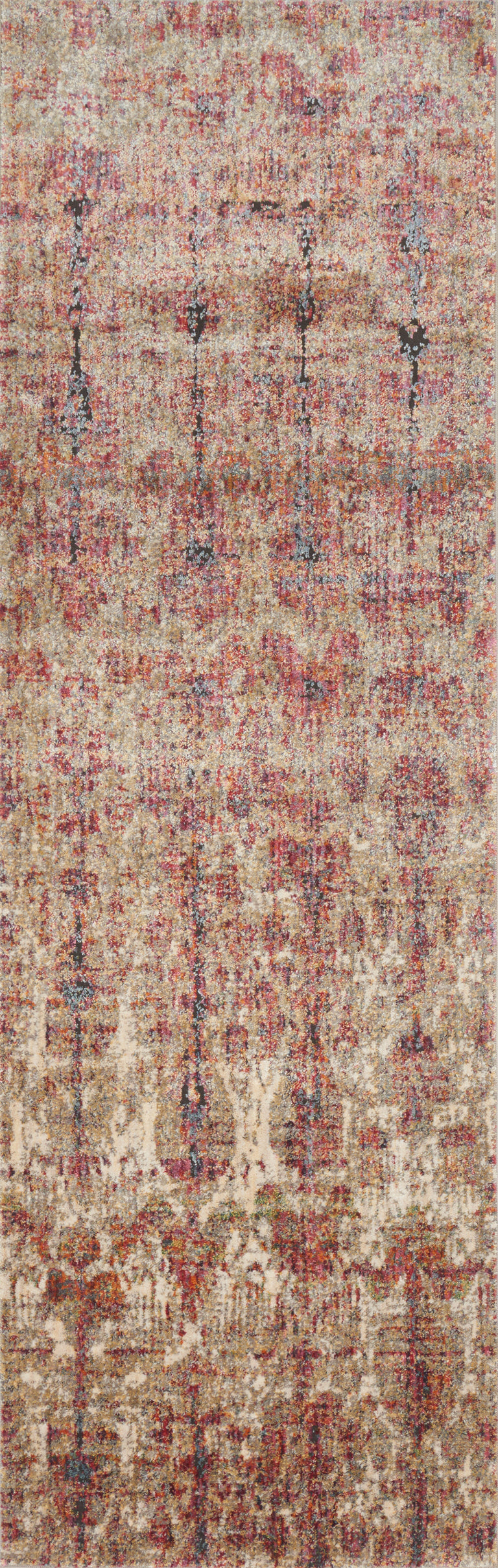Loloi Rugs Javari Collection Rug in Drizzle, Berry - 9'6" x 12'6"