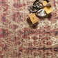 Loloi Rugs Javari Collection Rug in Drizzle, Berry - 9'6" x 12'6"