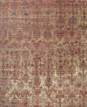 Loloi Rugs Javari Collection Rug in Drizzle, Berry - 9'6" x 12'6"