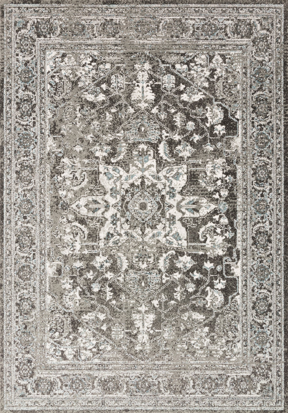 Loloi Rugs Joaquin Collection Rug in Charcoal, Ivory 11'6" x 15