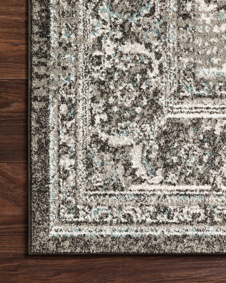 Loloi Rugs Joaquin Collection Rug in Charcoal, Ivory - 9'6" x 13'