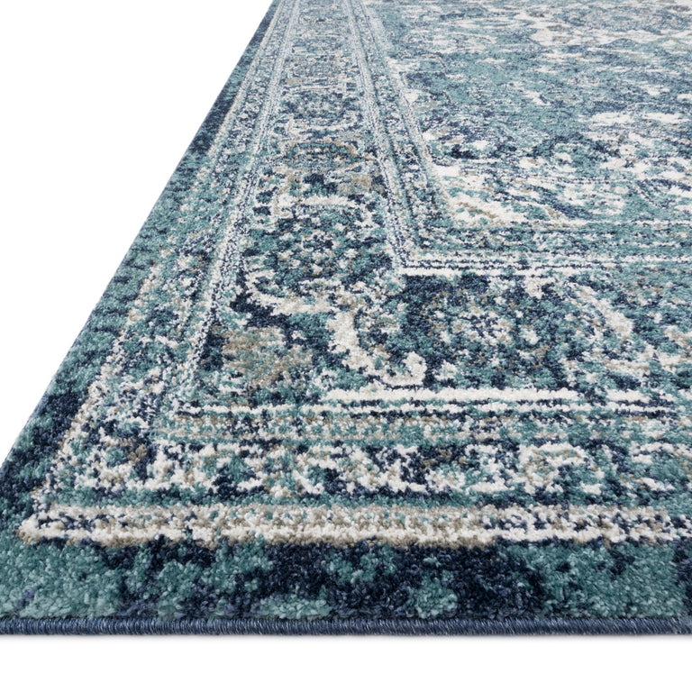 Loloi Rugs Joaquin Collection Rug in Ocean, Ivory - 9'6" x 13'