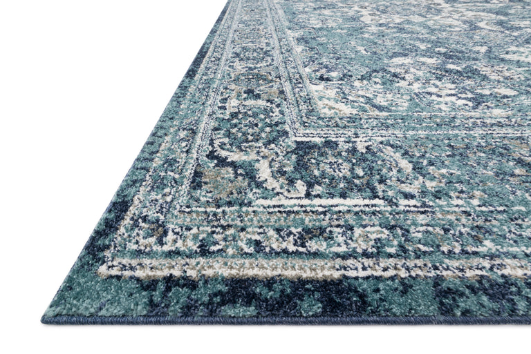 Loloi Rugs Joaquin Collection Rug in Ocean, Ivory - 9'6" x 13'