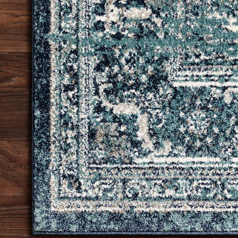 Loloi Rugs Joaquin Collection Rug in Ocean, Ivory - 9'6" x 13'
